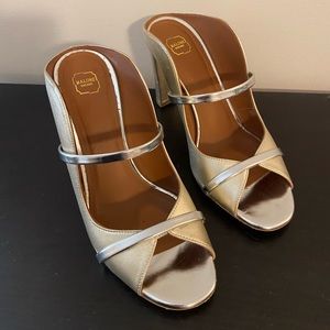Malone Souliers Norah 85 gold/silver mules